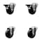 Service Caster 3.5'' Phenolic Wheel Swivel Bolt Hole Caster Set with 2 Posi Lock Brakes, 4PK SCC-BH20S3514-PHS-PLB-2-S-2 - alternate 1